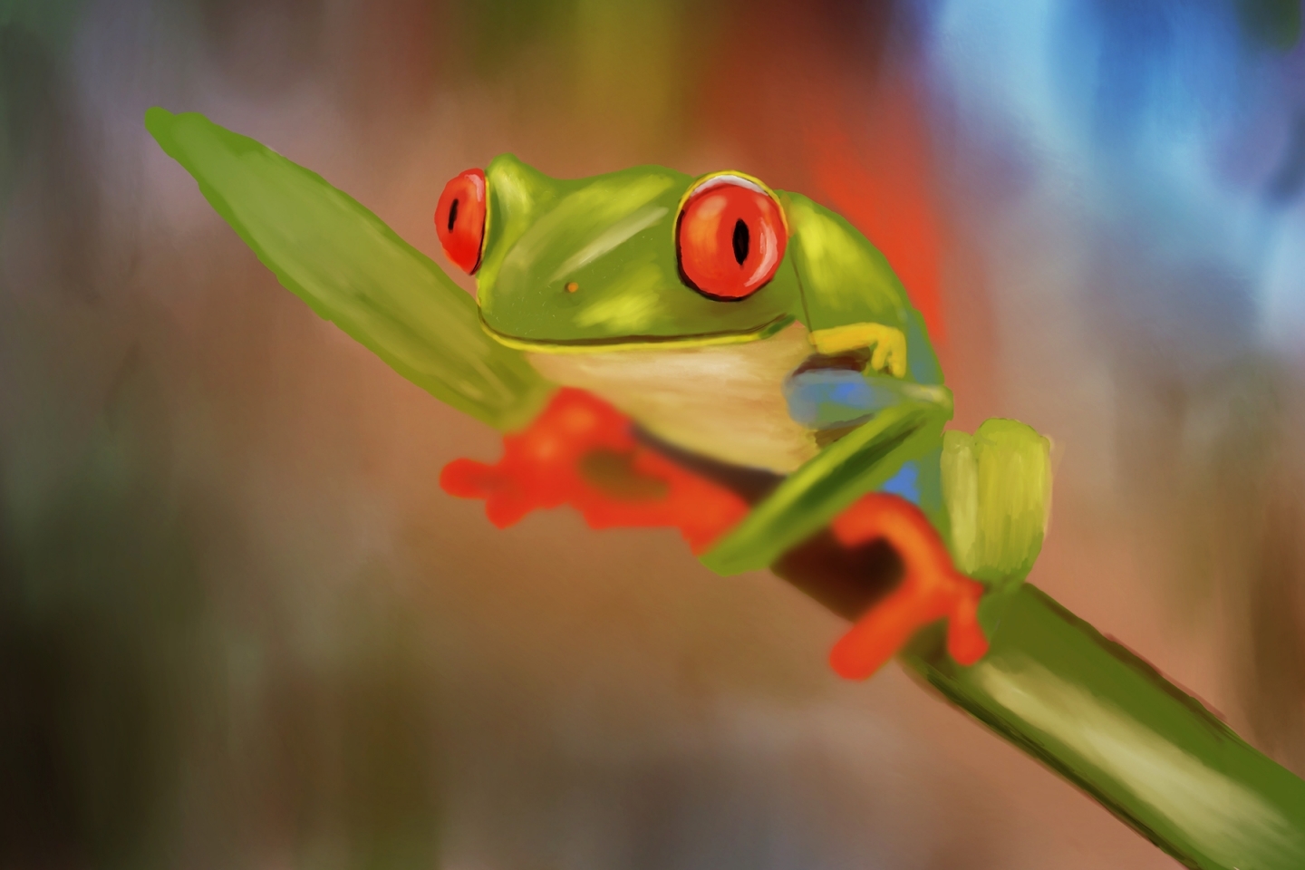 A frog drawn in procreate on an ipad with the aid of a tutorial from flo...@floortjesart
#procreate #frog